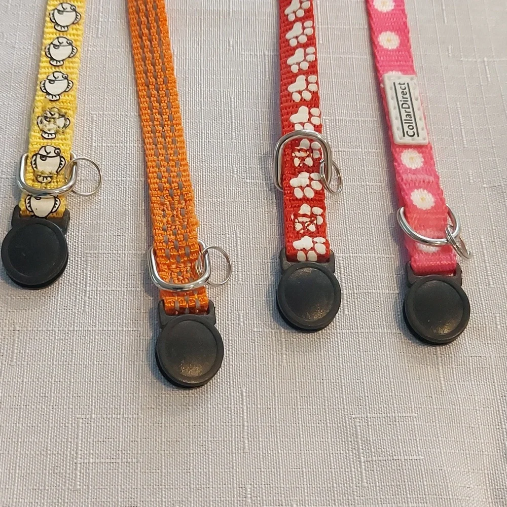 Cat and Kitten Collars, pink, red, orange, yellow